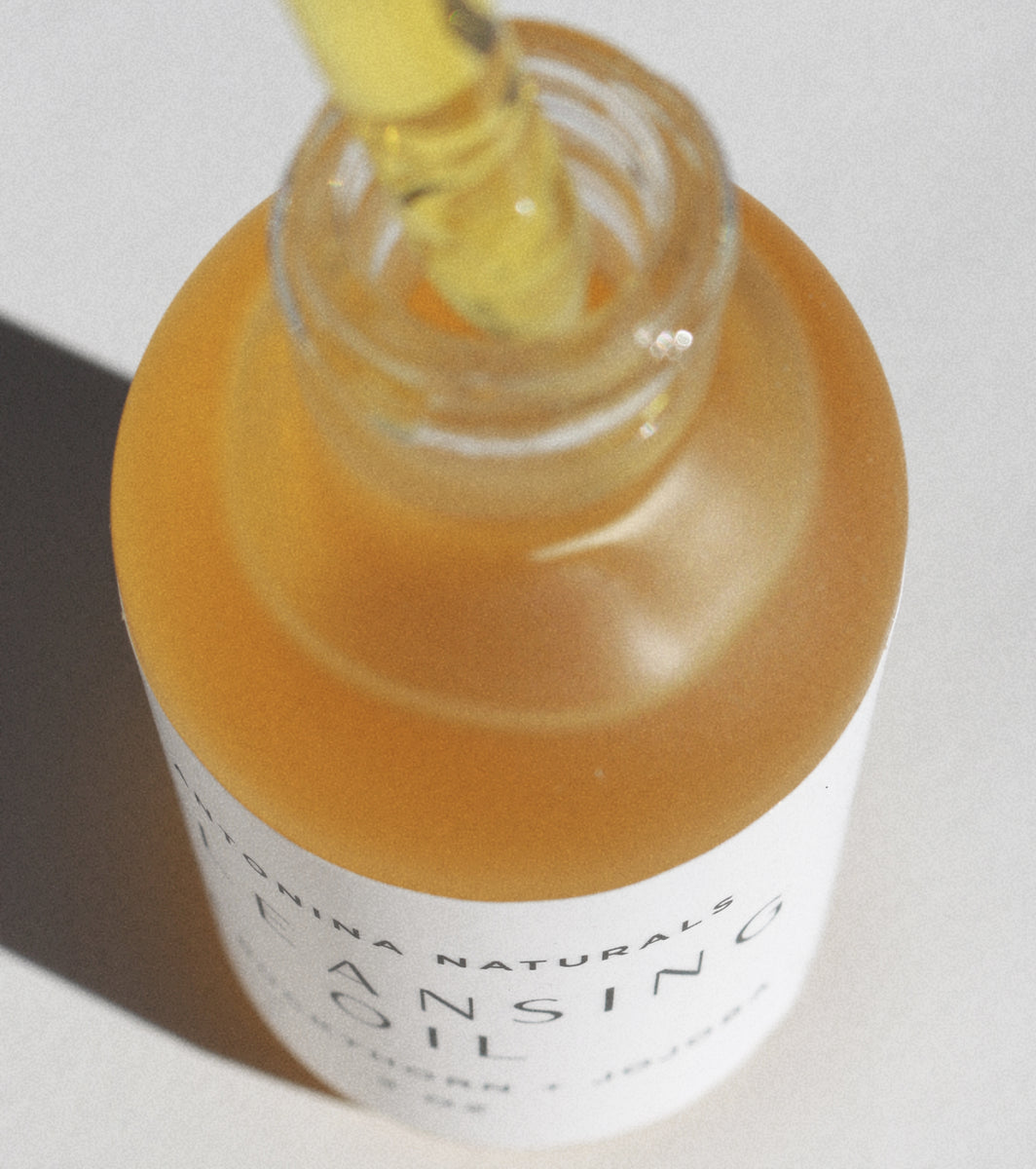 Cold pressed and locally made Cleansing Oil with a beautiful deep yellow color.